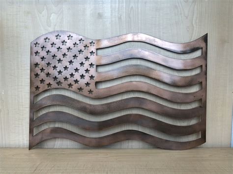 Flying American Flag Metal Art 14 Gauge American Steel And Powder Coat