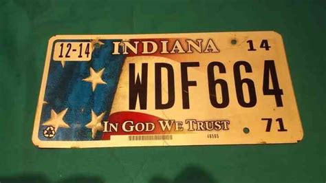 Indiana license plate !! FREE SHIPPING