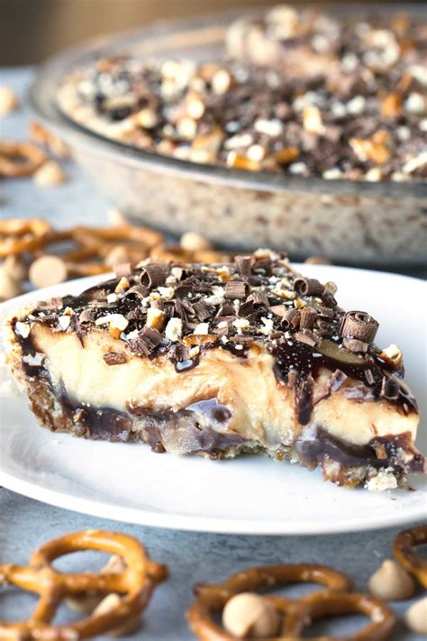 Peanut Butter Fudge Pie With Pretzel Crust Cafe Delites