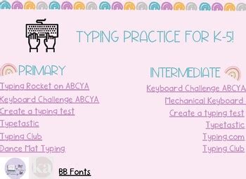 typing practice   techie girl tpt