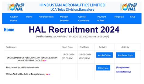 HAL Bangalore Recruitment 2024 Online Apply Hindustan Aeronautics