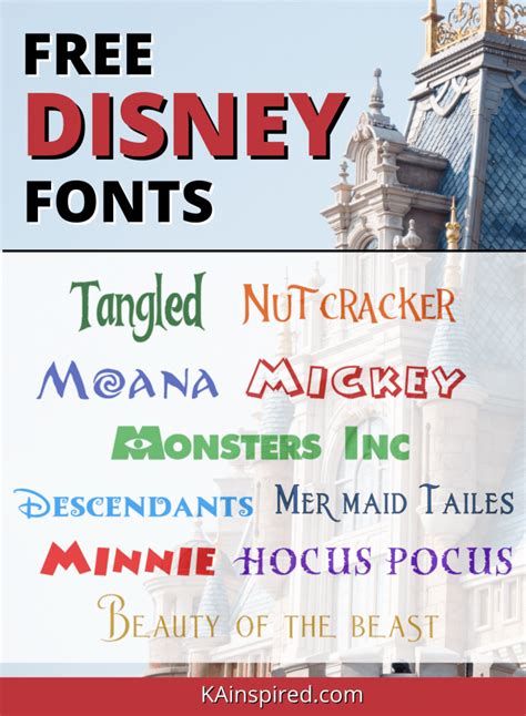 FREE DISNEY FONTS FOR CRICUT - KAinspired