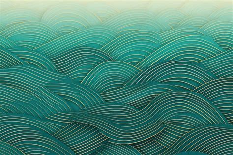 Premium Photo | Chinese wave pattern wallpaper in the style of Bess ...