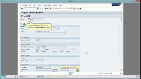 Sap Wpb Display Vendor Master Simulation In Demo Mode Youtube