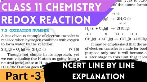 Redox Reaction Class 11 Chemistry Part 3 Oxidation Number Ncert