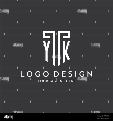 Yk Monogram Initial Name With Shield Shape Icon Design Vector Graphic