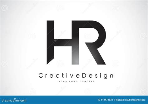 Hr H R Letter Logo Design Creative Icon Modern Letters Vector L Stock