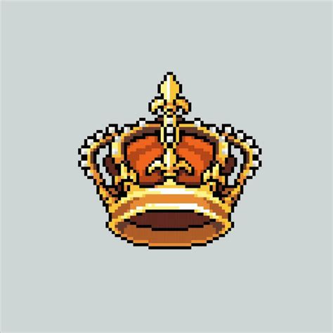 Pixel art illustration Crown. Pixelated King Crown. King Royal Crown icon pixelated for the ...