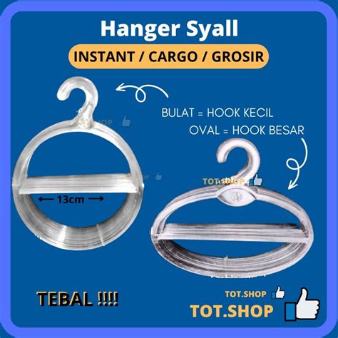 Jual Pc Hanger Kerudung Bening Gantungan Bulat Oval Bening Untuk