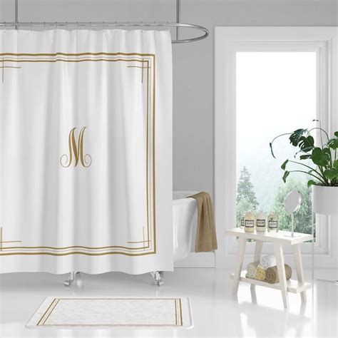 Monogrammed Shower Curtain Etsy