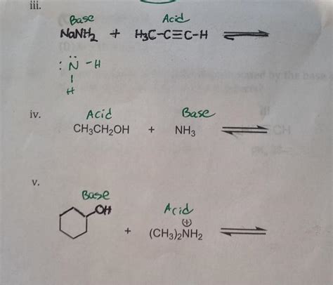 Solved Draw The Products Of Each Acid Base And Indicate With Chegg