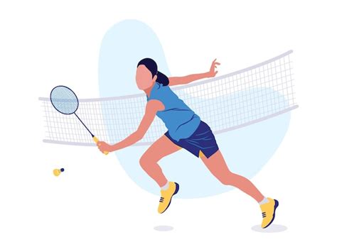 Premium Vector Badminton Player Girl