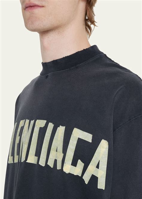 Balenciaga Men S Masking Tape Logo T Shirt Bergdorf Goodman