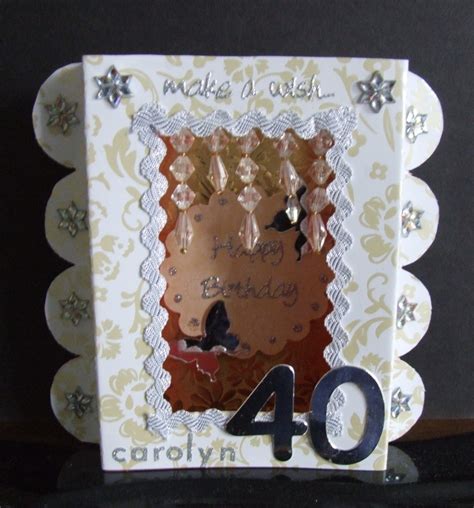 Handmade 40th Birthday Shadow Box Card By Mandishella