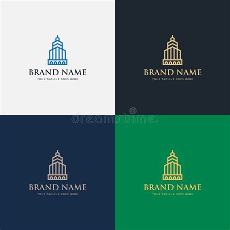 Line Art Luxury Elegant Arched Real Estate Business Palace Logo Design