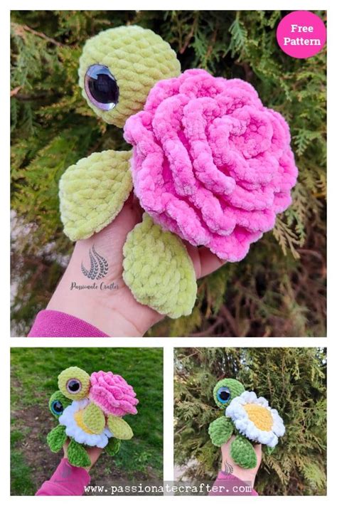 8 Flower Turtle Amigurumi Crochet Patterns In 2024 Crochet Turtle Pattern Crochet Flower