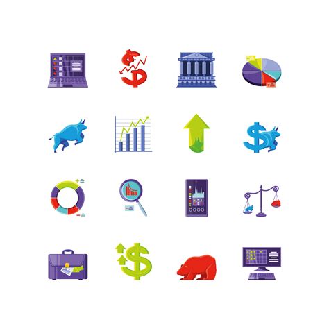 Set of icons of stock market 1248652 Vector Art at Vecteezy