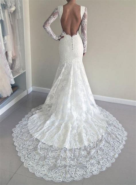 Sexy Wedding Dresses Long Sleeves Wedding Dresseslace Wedding Dresse Bling Brides Bouquet