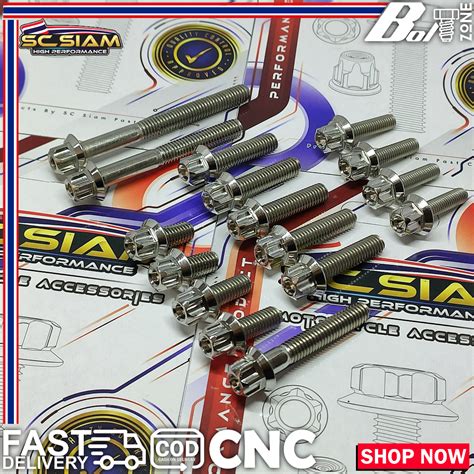 SC SIAM STAINLESS CRANKCASE BOLT SET RAIDER R150 CARB MIO SPORTY