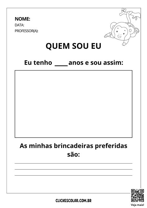 Atividade Quem Sou Eu Confira Modelos E Entenda Seu Objetivo