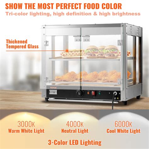 Vevor 2 Tier Commercial Food Warmer Display Countertop Pizza Cabinet