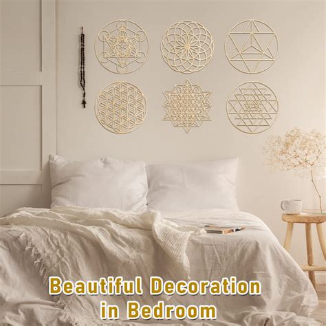 Mua 6 Pcs 12 Inch Sacred Geometry Wood Wall Art Set Zen Metatron Cube