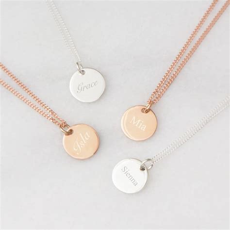 Grace Personalised Sterling Silver Disc Necklace By Bloom Boutique