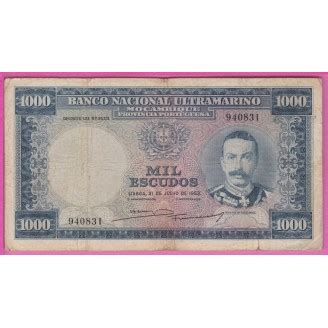 Mozambique P 105a 4 Etat TB 1000 Escudos 1953