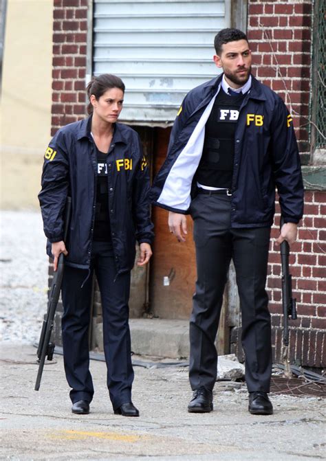 Missy Peregrym on the set of TV series FBI -09 | GotCeleb