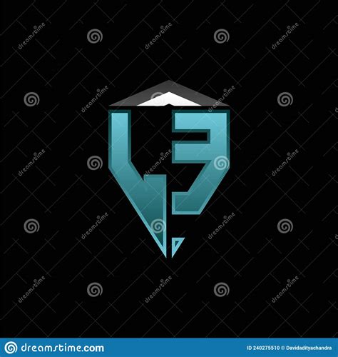 Le Logo Shield Blue Light Style Design Stock Vector Illustration Of