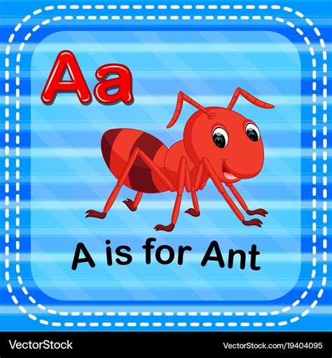 Flashcard Letter A Is For Ant Royalty Free Vector Image