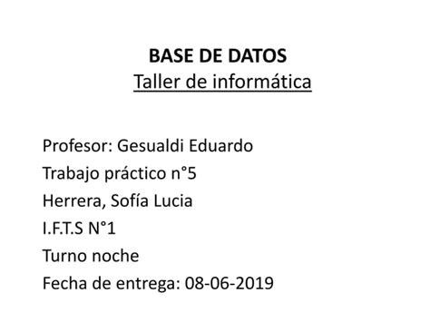 Base De Datos Ppt