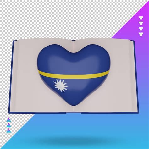 Vista frontal de la representación de la bandera de nauru del día