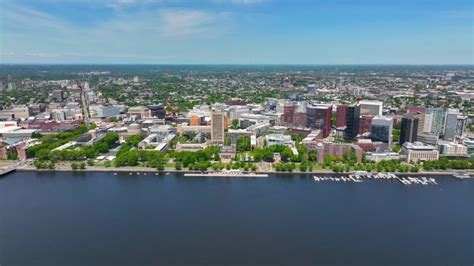 Cambridge City Aerial View Ma Usa Stock Footage Video Of Longfellow Downtown 258356688