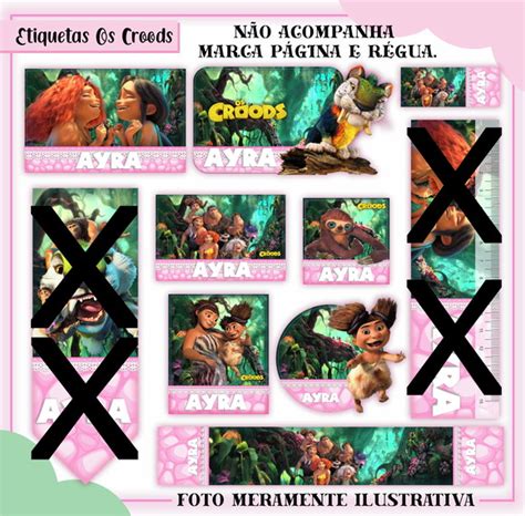 Cartela De Adesivos Personalizados No Tema Croods Elo7