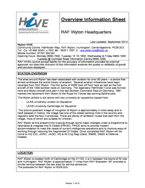 Fillable Online HIVE Overview Sheet Wytondoc Fax Email Print PdfFiller