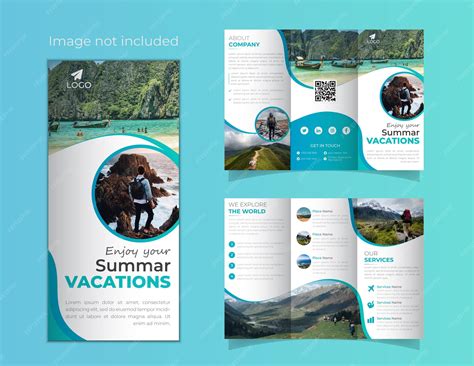 Premium Vector | Travel trifold brochure design