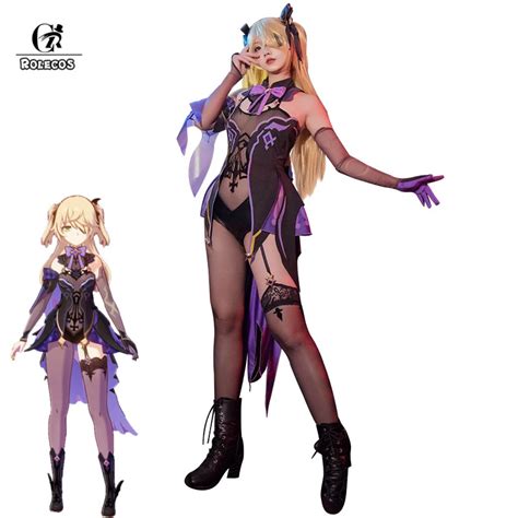 Rolecos Game Genshin Impact Fischl Cosplay Costume Fischl Cosplay