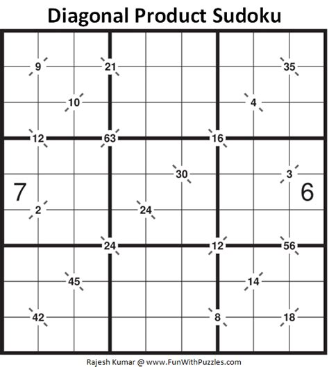 Diagonal Product Sudoku Puzzle (Fun With Sudoku #320)