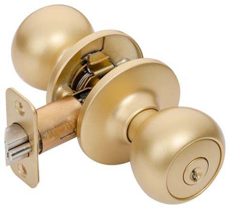 Bedford Series Satin Brass Door Knobs Transitional Doorknobs By Door Corner Houzz