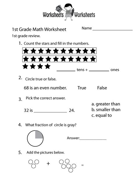 Free Printable Worksheets For 1st Grade Free Printable