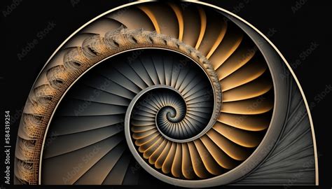 a colorful, fascinating spiral with a Fibonacci pattern Stock ...