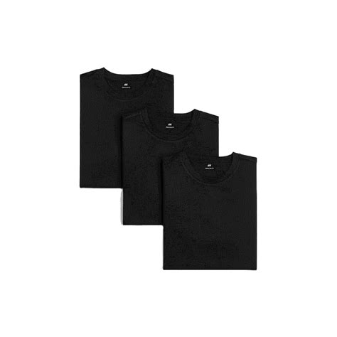 Handm Man 3 Pack Regular Fit Round Neck T Shirts 0945531 5 Shopee Thailand