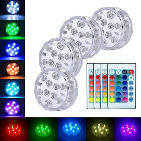 Veilleuse LED Multicolore Tanche IP68 SubSN Sous Marine Th Vase Bol F