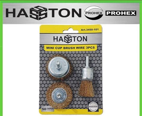 Jual Sikat Mangkok Mini Hasston Set 3 Pcs Untuk Bor Listrik Sikat Kawat Gagang Set 3pc Haston