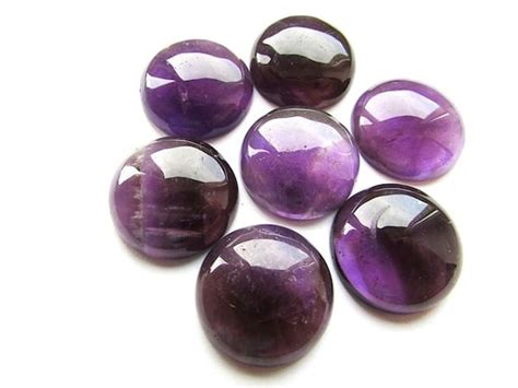 Natural Amethyst Cabochon 20 Mm Round Cabochon Purple Gemstone