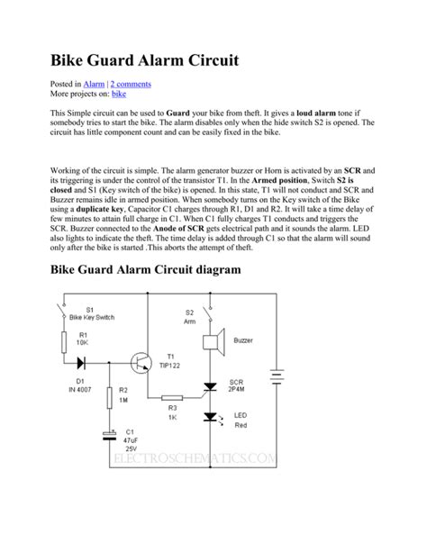 Circuit Diagram Of Intruder Alarm System Circuit Diagram