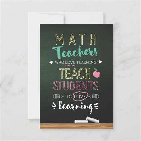 Math Teachers Who Love Teaching Thank You Card