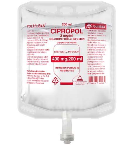 Cipropol 2 Mg ml Iv Infuzyon Icin Cozelti 200 Ml Setsiz 1 Torba Fiyatı