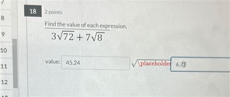 Solved 182 ﻿pointsfind The Value Of Each